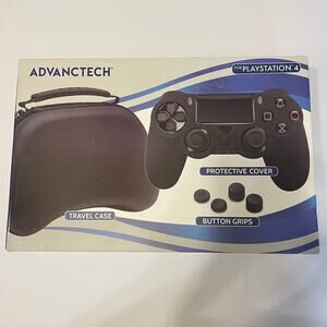 NIB ADVANCTECH PlayStation 4 Controller Travel Accessories Case Cover Grips
